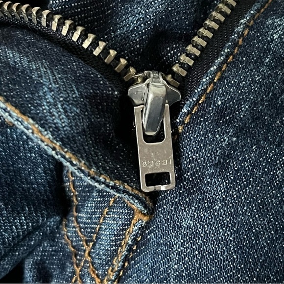 SACAI Japan sz 0  XS Deconstructed Blue DENIM JEANS Green Accent - Picture 13 of 14